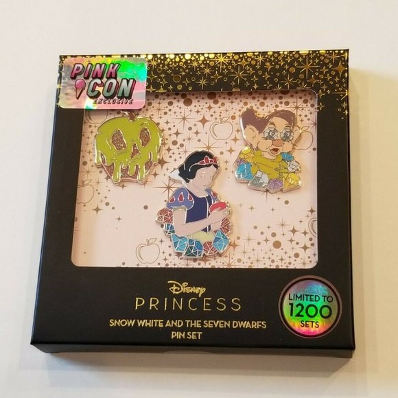 Disney Snow White and the Seven Dwarfs Pin Set Pink Con Exclusive 1 of 1… - Picture 1 of 11
